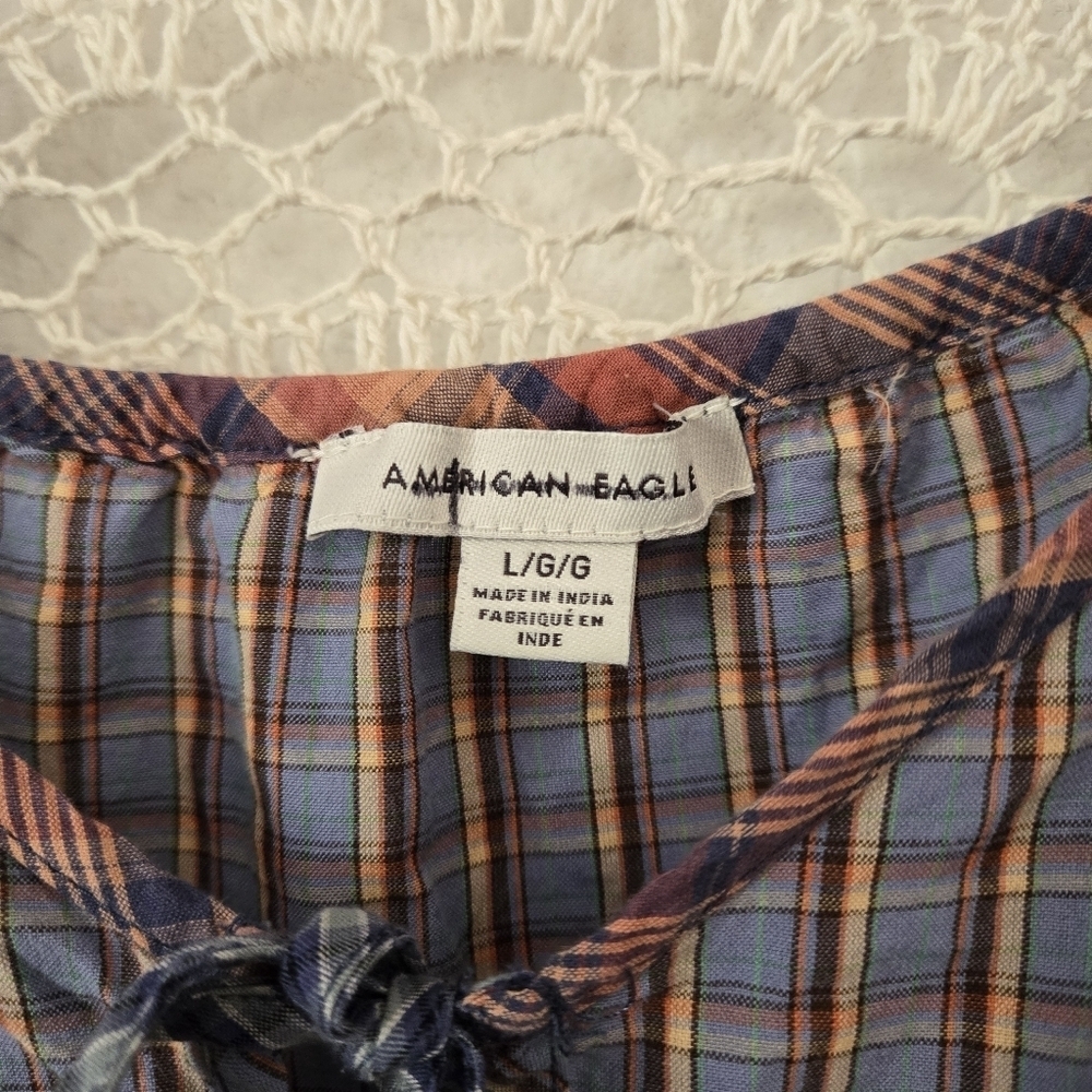 American Eagle V-Neck Babydoll Blouse Size L - Picture 7 of 12